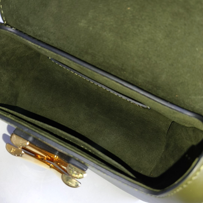 LOUIS VUITTON TWIST Small Green Leather Embroidered Crossbody Shoulder Bag with Gold Hardware-(SKU)-957815452