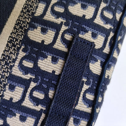 DIOR Diorcamp small size deep blue canvas with Monogram embossed pattern shoulder bag, crossbody bag, handbag with gold hardware and detachable strap-(SKU)-968753549