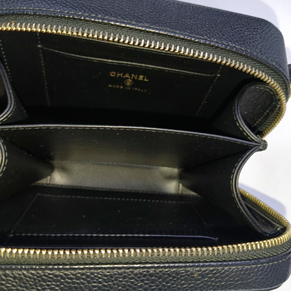 CHANEL FILIGREE black leather quilted diamond pattern crossbody bag shoulder bag gold hardware 27 opening-(SKU)-947863441