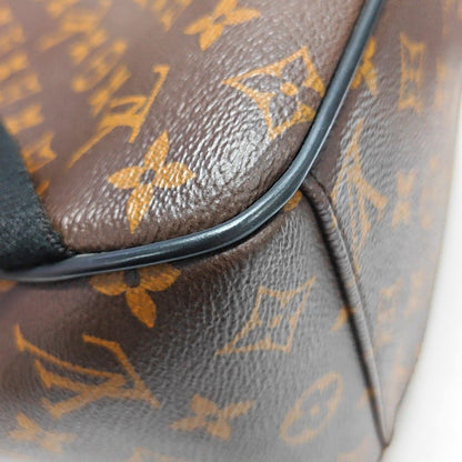 LOUIS VUITTON JOSH Brown Coated Canvas Monogram Backpack, Tote Bag, Silver Hardware-(SKU)-971389459