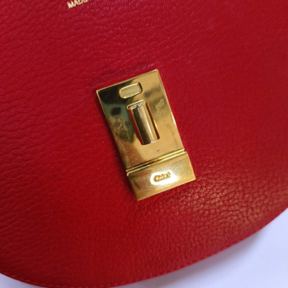 Chloé Drew mini Red Leather Piggy Bag Crossbody Single Shoulder Bag Golden hardware Removable shoulder strap-(SKU)-958915353