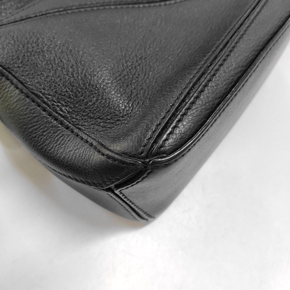 LOEWE Puzzle Mini Black Calf Leather Geometric Crossbody Shoulder Bag Tote Bag-(SKU)-948018688