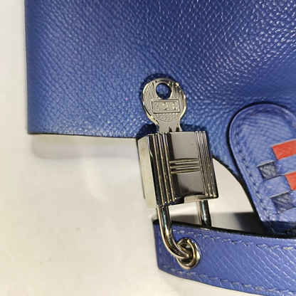 HERMÈS Picotin Lock 18 Royal Blue Epsom Leather Picotin Handbag Silver Hardware C Engraving-(SKU)-947825962