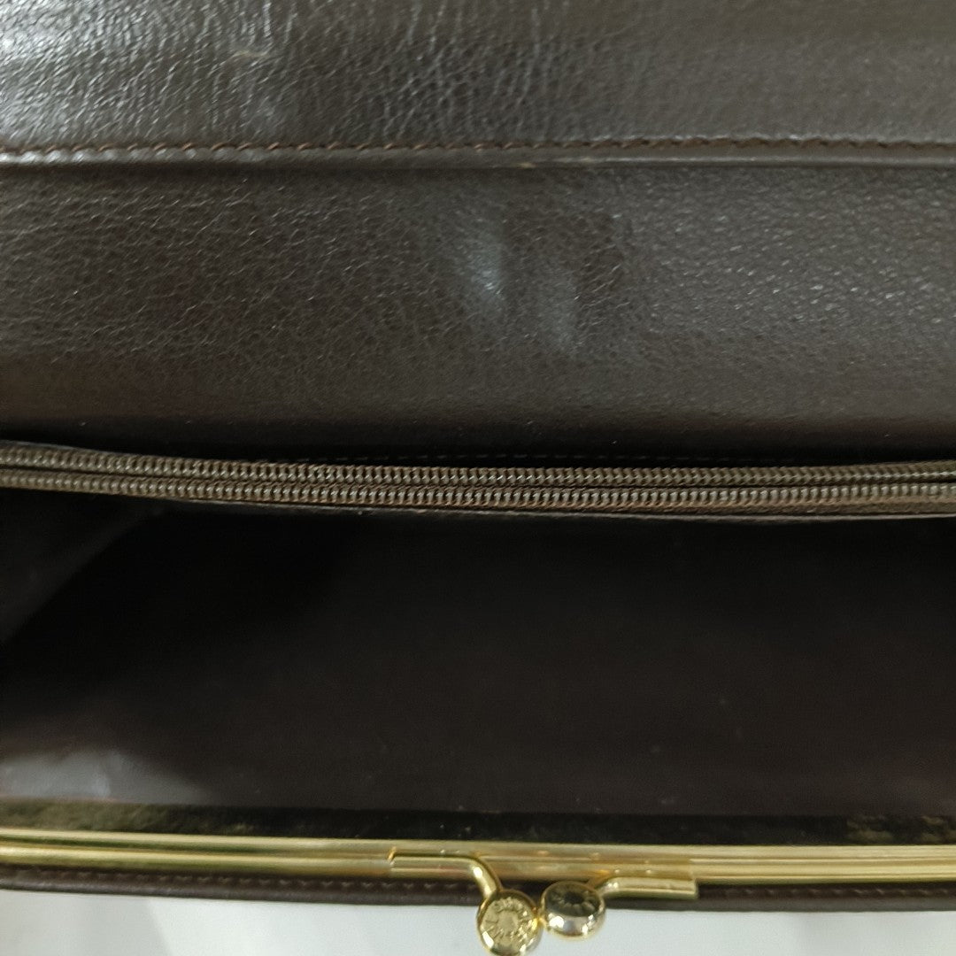 CELINE Brown Cowhide Wallet Golden hardware-(SKU)-12173292