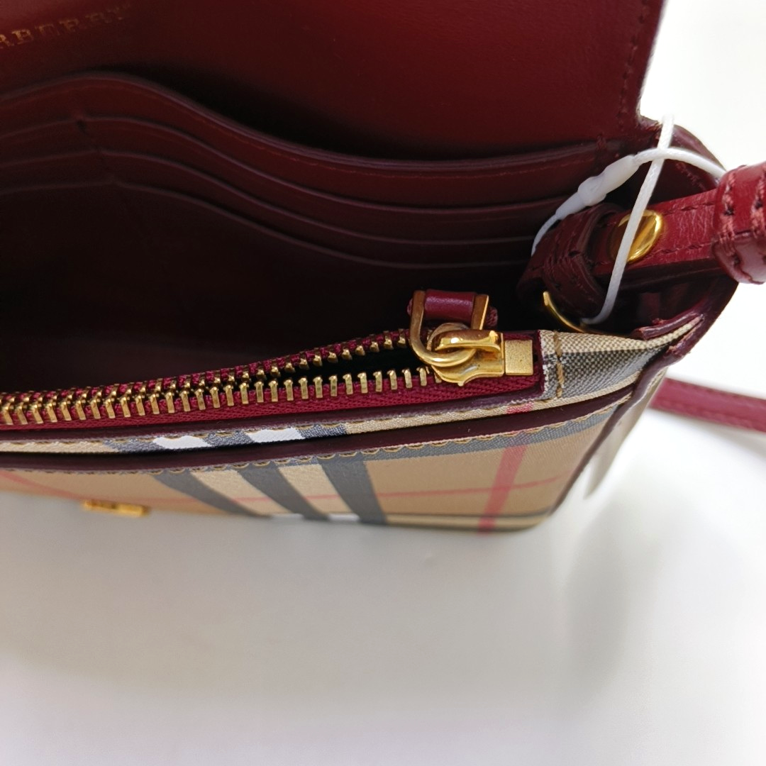 BURBERRY Small size Red Cowhide Single Shoulder Bag Golden hardware Removable shoulder strap-(SKU)-954789335