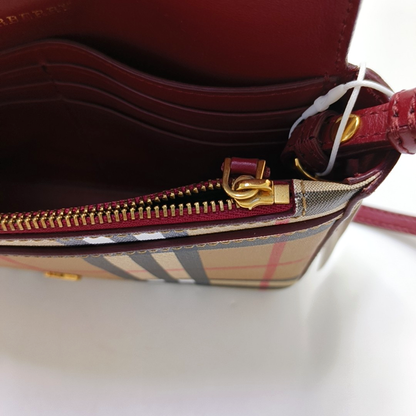 BURBERRY Small size Red Cowhide Single Shoulder Bag Golden hardware Removable shoulder strap-(SKU)-954789335