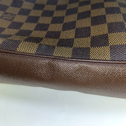 LOUIS VUITTON DAMIER EBENE Large size Brown Coated Canvas Checkered Handbag Golden hardware-(SKU)-930402933
