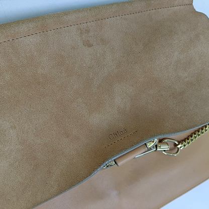 Chloé Faye Medium size Orange Suede Leather Single Shoulder Bag Golden hardware Removable shoulder strap-(SKU)-950948010