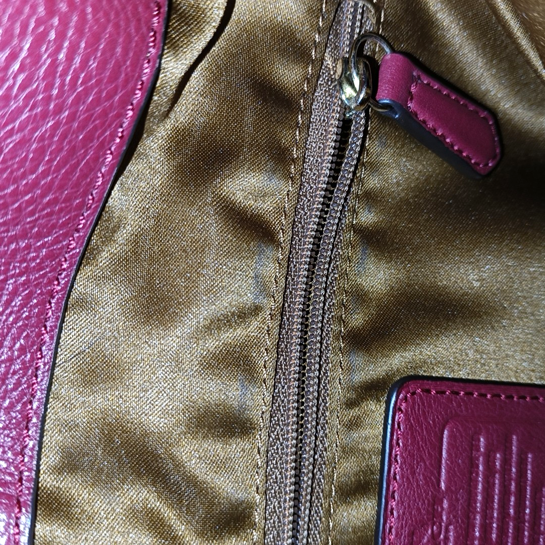 COACH PHOEBE MADISON Red Cowhide Handbag Shoulder Bag Golden hardware-(SKU)-943925005