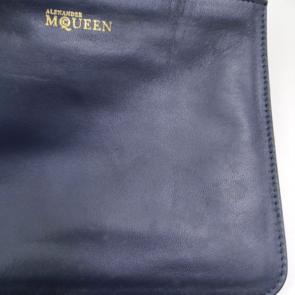 Alexander McQUEEN Dark Blue Sheepskin Handbag Golden hardware-(SKU)-951614903
