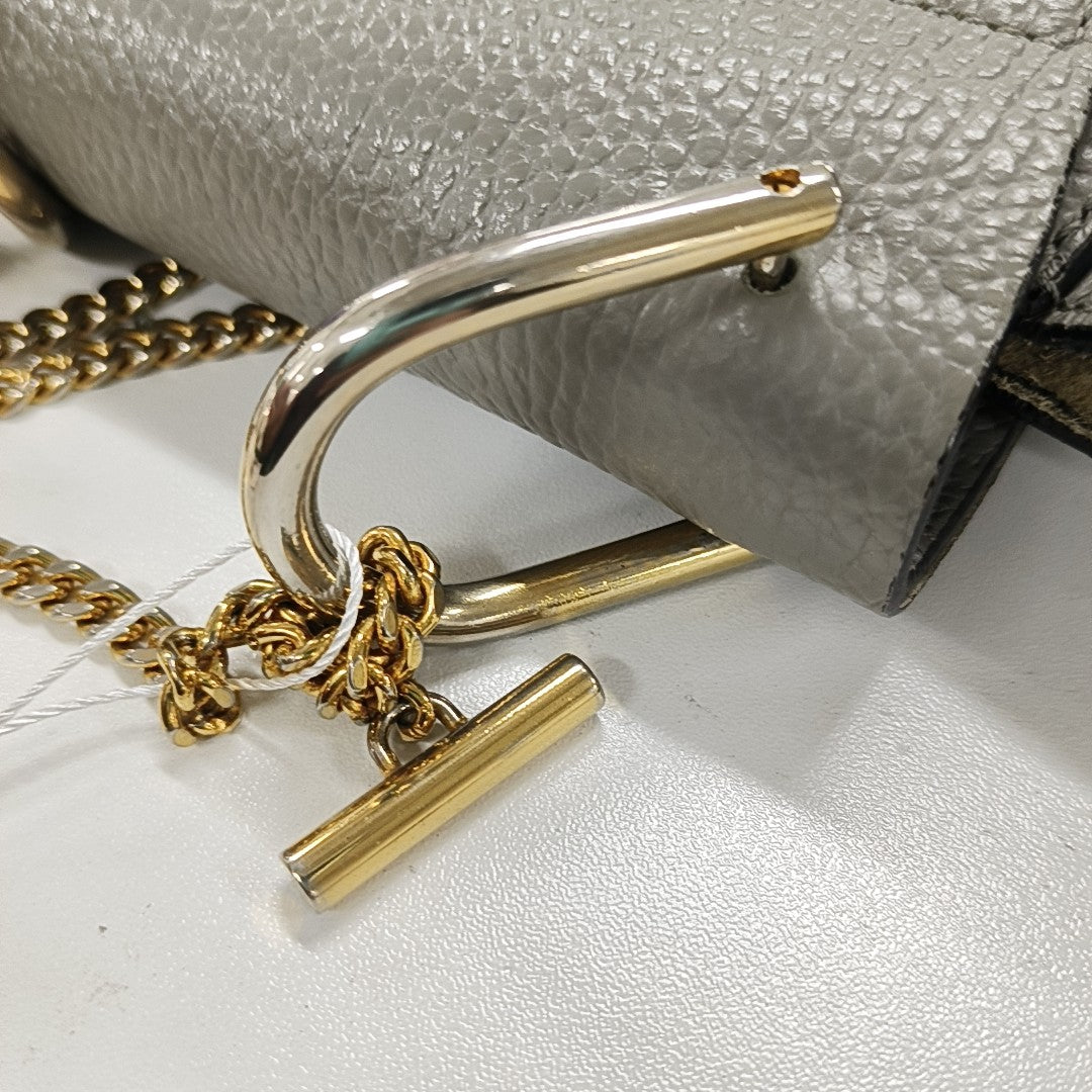 Chloé Drew mini Gray Calf Leather Piggy Bag Single Shoulder Bag Golden hardware Removable shoulder strap-(SKU)-13014062