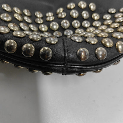 BURBERRY Ledbury Heritage Brown cowhide studded single shoulder bag handbag Golden hardware Removable shoulder strap-(SKU)-13122378