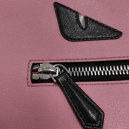 FENDI Monster Medium size Pink Cowhide Monster Single Shoulder Bag Tote Silver Hardware-(SKU)-13447646