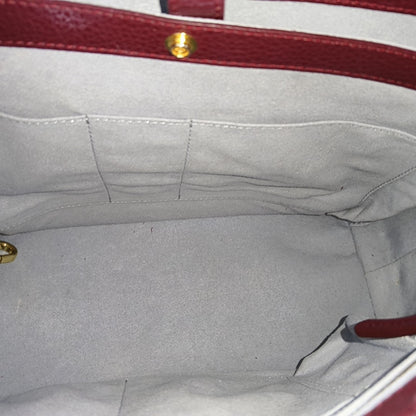 senreve Red Cow Leather Embossed Shoulder Bag Tote Bag Golden hardware Removable shoulder strap-(SKU)-13429698