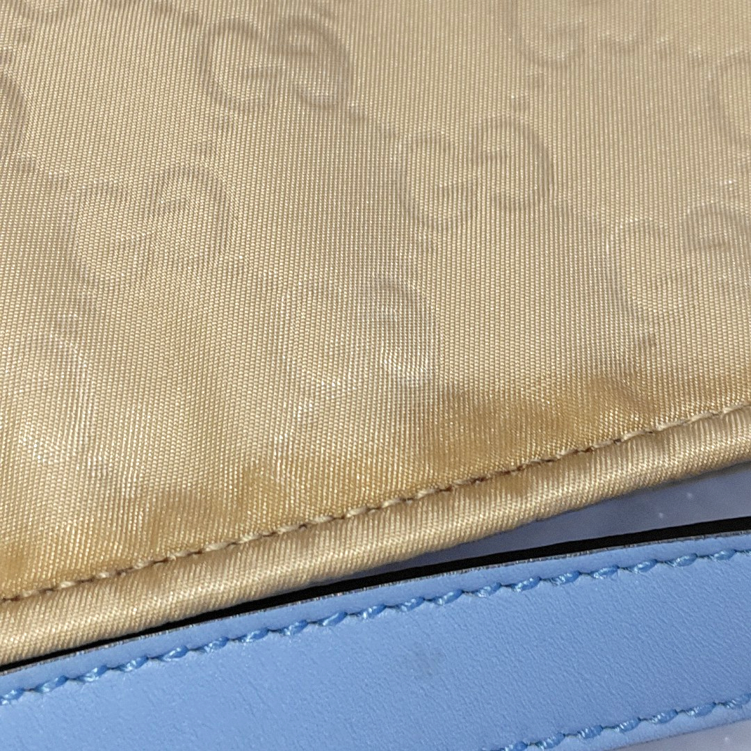 GUCCI Khaki Nylon Monogram Single Shoulder Bag Crossbody Silver Hardware-(SKU)-13943470