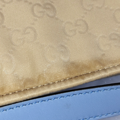 GUCCI Khaki Nylon Monogram Single Shoulder Bag Crossbody Silver Hardware-(SKU)-13943470