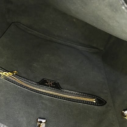 LOUIS VUITTON NEVERFULL Medium Black Coated Canvas Monogram Shopping Tote Shoulder Bag Tote Bag Gold Hardware Pockets-(SKU)-965551078