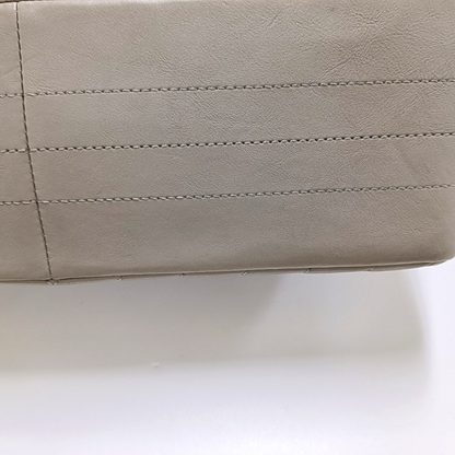 CHANEL 2.55 Grey Caviar Leather V-Shape Shoulder Bag with Gold Hardware, 27 Clasps-(SKU)-964136214