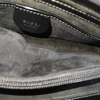 GUCCI Black Fur Handbag Silver Hardware-(SKU)-12419286