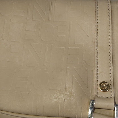 CELINE Beige Leather Embossed Handbag Golden hardware-(SKU)-14139543
