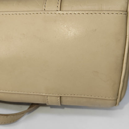 CELINE Beige Leather Embossed Handbag Golden hardware-(SKU)-14139543