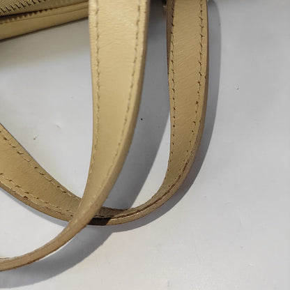 CELINE Beige Leather Embossed Handbag Golden hardware-(SKU)-14139543