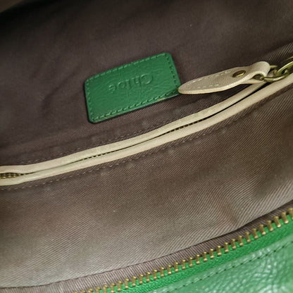 Chloé Paraty Medium size Green Leather Single Shoulder Bag Golden hardware Removable shoulder strap-(SKU)-14336695