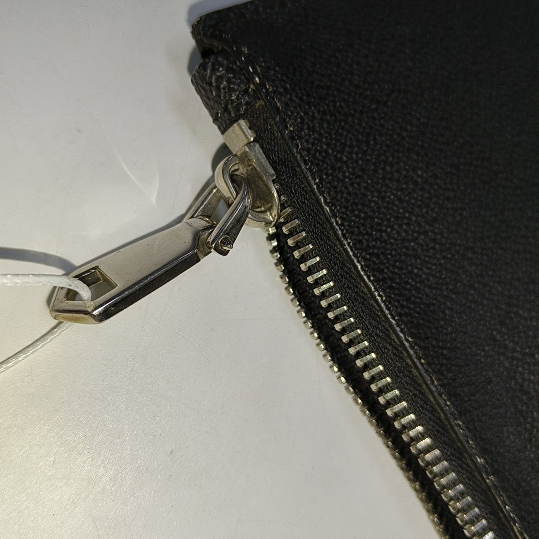 GIVENCHY Black Leather Printed Embossed Clutch Silver Hardware-(SKU)-14453406