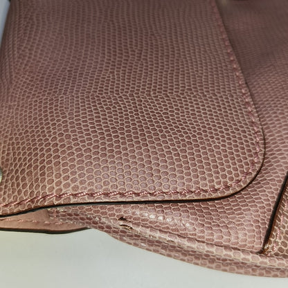 BURBERRY Pink Leather Embossed Single Shoulder Bag Tote Bag Silver Hardware-(SKU)-948600547