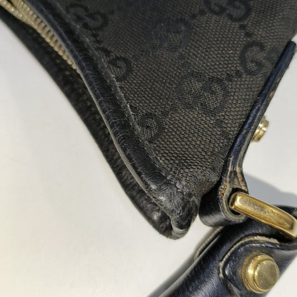 GUCCI Abbey Black canvas monogram jacquard shoulder tote Golden hardware-(SKU)-929825817