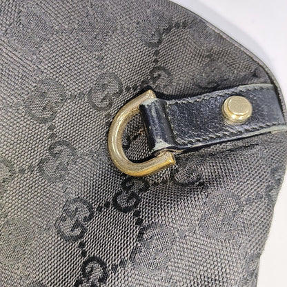 GUCCI Abbey Black canvas monogram jacquard shoulder tote Golden hardware-(SKU)-929825817