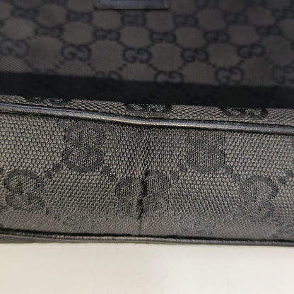 GUCCI Abbey Black canvas monogram jacquard shoulder tote Golden hardware-(SKU)-929825817