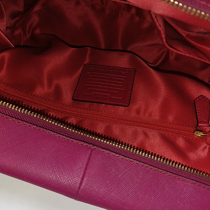 COACH Hot Pink Leather Shoulder, Handbag, and Crossbody Bag Golden hardware-(SKU)-930591818