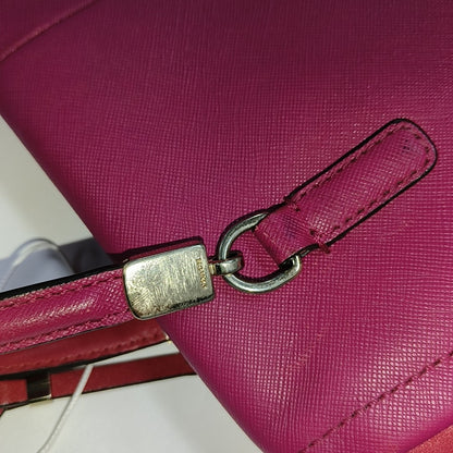 COACH Hot Pink Leather Shoulder, Handbag, and Crossbody Bag Golden hardware-(SKU)-930591818