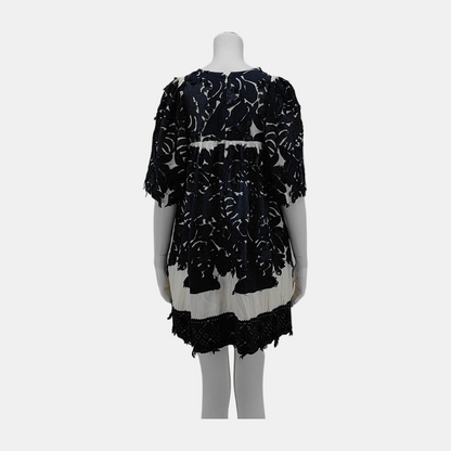 Chloé Scode Autumn Winter Deep Blue Cotton Women's Short Sleeve Midi Dress-(SKU)-935748342