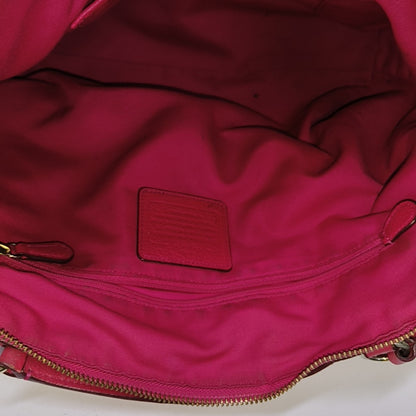 COACH CHARLIE CARRYALL Fuchsia Cowhide Carriage Shoulder Bag Handbag Golden hardware-(SKU)-939765439