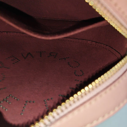STELLA McCARTNEY Camera Bag Pink Leather Openwork Single Shoulder Bag Golden hardware Removable shoulder strap-(SKU)-940252440