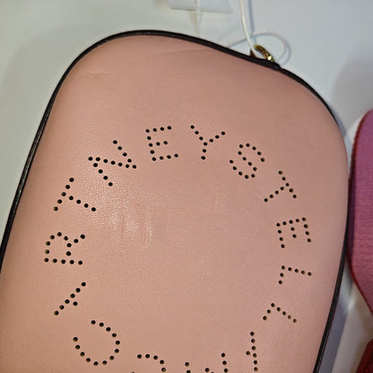 STELLA McCARTNEY Camera Bag Pink Leather Openwork Single Shoulder Bag Golden hardware Removable shoulder strap-(SKU)-940252440
