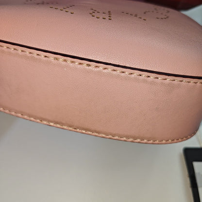 STELLA McCARTNEY Camera Bag Pink Leather Openwork Single Shoulder Bag Golden hardware Removable shoulder strap-(SKU)-940252440