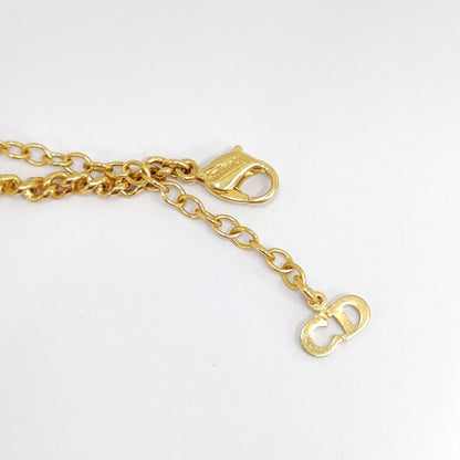 DIOR Gold Alloy Artificial Pearl and Diamond Necklace Length44cm-(SKU)-941361865
