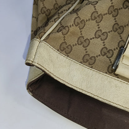 GUCCI Tote bag Brown Canvas Crocodile Patterned Tote Shoulder Crossbody Bag Silver Hardware-(SKU)-941415646