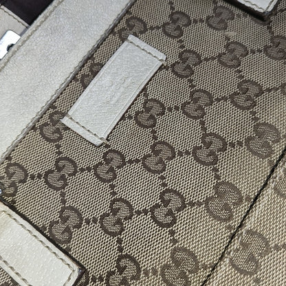 GUCCI Tote bag Brown Canvas Crocodile Patterned Tote Shoulder Crossbody Bag Silver Hardware-(SKU)-941415646