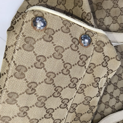 GUCCI Tote bag Brown Canvas Crocodile Patterned Tote Shoulder Crossbody Bag Silver Hardware-(SKU)-941415646