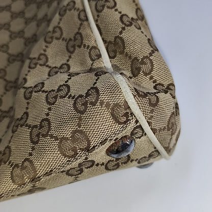 GUCCI Tote bag Brown Canvas Crocodile Patterned Tote Shoulder Crossbody Bag Silver Hardware-(SKU)-941415646