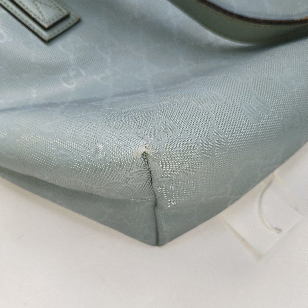 GUCCI GG Imprime Blue Coated Canvas Monogram Single Shoulder Bag Silver Hardware-(SKU)-941683823