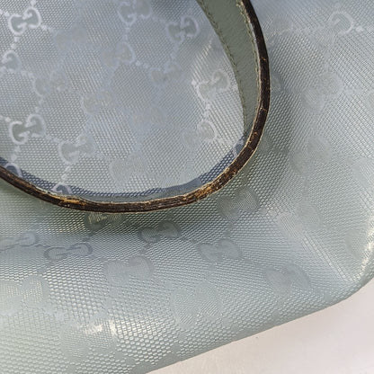 GUCCI GG Imprime Blue Coated Canvas Monogram Single Shoulder Bag Silver Hardware-(SKU)-941683823