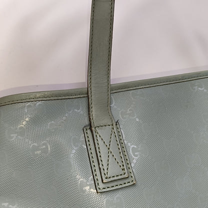 GUCCI GG Imprime Blue Coated Canvas Monogram Single Shoulder Bag Silver Hardware-(SKU)-941683823