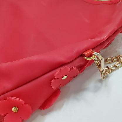 BURBERRY Red Special Material Studs Patchwork Shoulder Bag Crossbody Bag Handbag Golden hardware-(SKU)-942372991