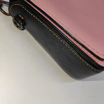 COACH DINKY Pink Cowhide Sling Bag Single Shoulder Bag Black hardware Removable shoulder strap-(SKU)-942643126