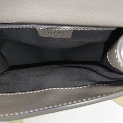 DIOR Gallop Mini Dark Gray Leather Saddle Bag Backpack with Silver Hardware Removable Strap-(SKU)-943857076